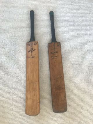 ⭕️ Antique Vintage Cricket Bats Both Stamped And Signed 8