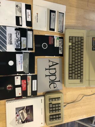 Vintage Apple IIe Computer W/ Monitor,  Floppy Drives,  Floppy Disks & 11