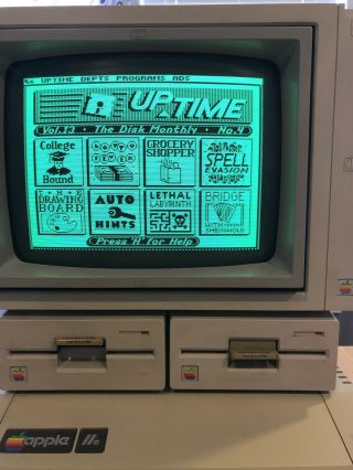 Vintage Apple IIe Computer W/ Monitor,  Floppy Drives,  Floppy Disks & 3