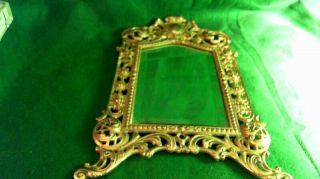 Vintage Bradley & Hubbard B&h Brass Plated Iron Beveled Wall Mirror Frame 3598
