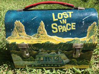 Vintage 1967 Lost In Space Dome Metal Lunch Box & Thermos