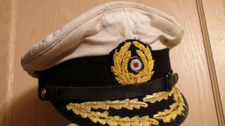 Rare Ww2 Wwii Wh Kriegsmarine Navy Admiral U - Boat General Captain Visor Hat Cap