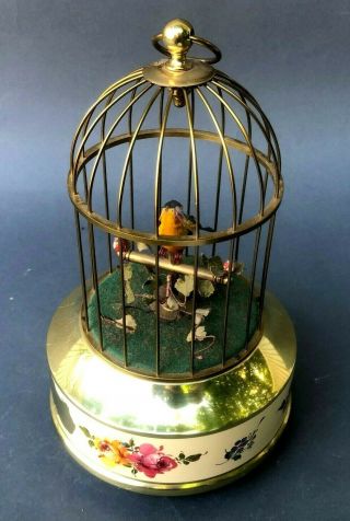 Vintage German Automaton Singing Bird In Cage K - G Karl Griesbaum