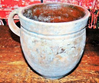 Antique Primitive Rustic Redware Red Ware Ovoid Crock Dug At My Farm House In Pa