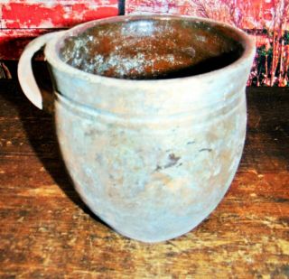 ANTIQUE Primitive Rustic Redware red ware Ovoid crock Dug at my Farm house in PA 2