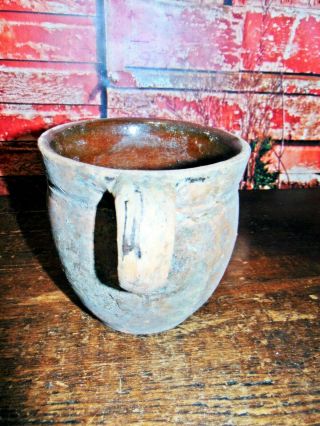 ANTIQUE Primitive Rustic Redware red ware Ovoid crock Dug at my Farm house in PA 4