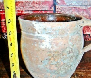 ANTIQUE Primitive Rustic Redware red ware Ovoid crock Dug at my Farm house in PA 5