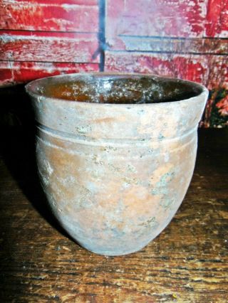 ANTIQUE Primitive Rustic Redware red ware Ovoid crock Dug at my Farm house in PA 6