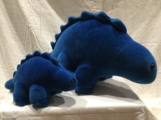 Manhattan Toy Company Rare 1993 Mommy & Baby Stegosaurus Vintage Plush Dinosaur