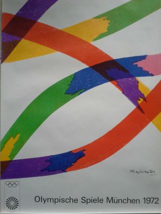 vintage Munich 1972 Olympic Games Poster Piero Dorazio 3