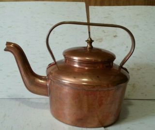 Antique Vintage Copper Goose Neck Teapot Kettle Imported From France