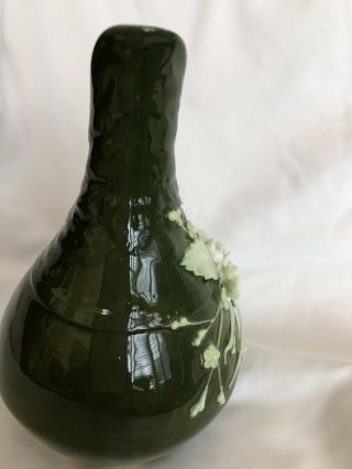 RARE Antique KTK Lotus Ware Grecian Vase Olive Green 