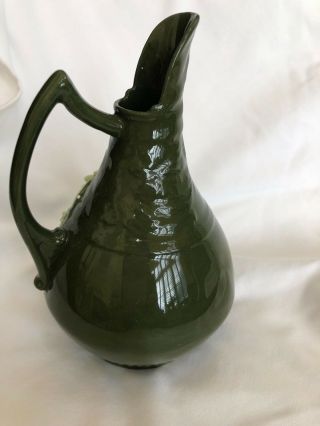 RARE Antique KTK Lotus Ware Grecian Vase Olive Green 