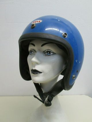 Vintage 1978 Bell R - T Helmet Rare Blue Motorcycle Racing Sz 7 56cm Toptex Magnum