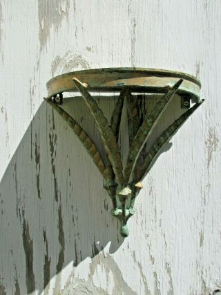 Vintage Art Nouveau Italian Cast Iron Wall Sconce Shelf