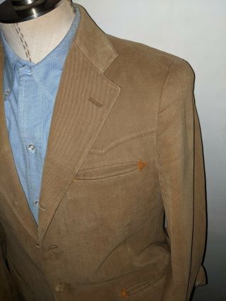 RARE Vtg 60s Ralph Lauren POLO WESTERN Twill Whipcord Coat Blazer Jacket 40R rrl 2