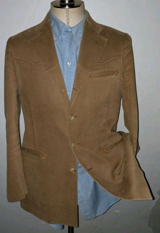 RARE Vtg 60s Ralph Lauren POLO WESTERN Twill Whipcord Coat Blazer Jacket 40R rrl 3