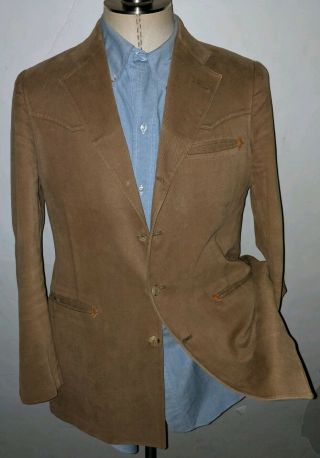RARE Vtg 60s Ralph Lauren POLO WESTERN Twill Whipcord Coat Blazer Jacket 40R rrl 4