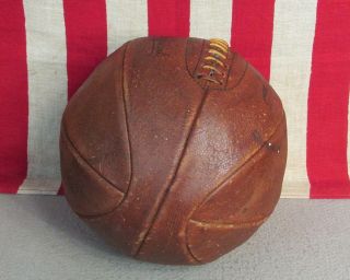 Vintage 1920s Tru Sport Leather Official Basketball w/Laces 8 Panel Antique Ball 2