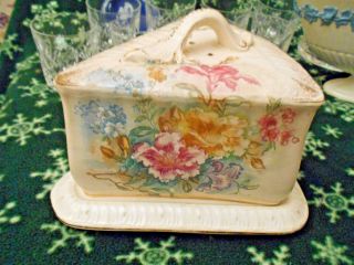 Antique Royal Bonn Franz Anton Mehlem Victorian Cheese Butter Dish Lovely 1890 