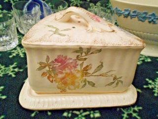 Antique Royal Bonn Franz Anton Mehlem Victorian Cheese Butter Dish Lovely 1890 ' s 2