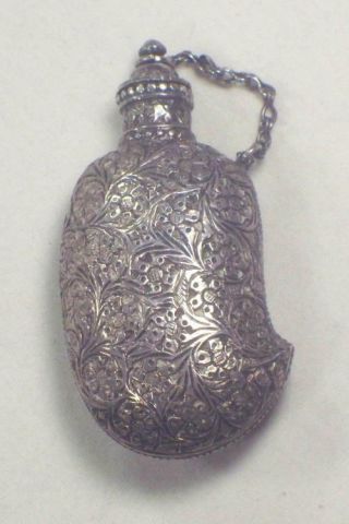 Decorative Antique Art Nouveau Sterling Silver Snuff Bottle