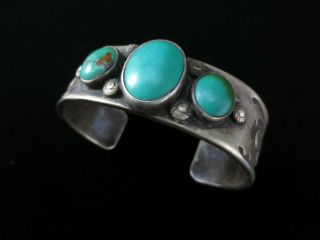 Old Pawn Navajo Bracelet - Silver And Turquoise