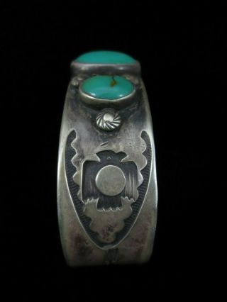 Old Pawn Navajo Bracelet - Silver and Turquoise 3
