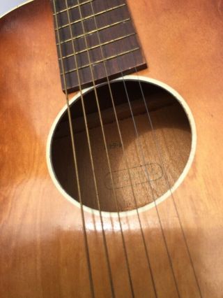 Vintage 1964 Silvertone Sunburst Acoustic Guitar Made in USA in Case 7