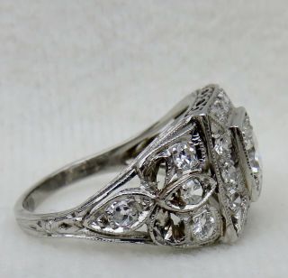 ANTIQUE ART DECO PLATINUM.  65 CT.  OLD EUROPEAN CUT VS2 DIAMOND ENGAGEMENT RING 7