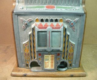 5c Antique Slot Machine - 1920s Mills Operator Bell w/ Pace JP & 3