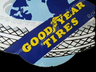 GOODYEAR TIRES GLOBE VINTAGE PORCELAIN SIGN 37 X 23 INCHES 3