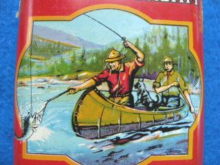 Vintage,  rare,  FOREST,  STREAM “FLY - FISHING” pocket tobacco tin 3