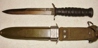 Wwii Us M3 Fighting Knife,  Us M8 B.  M.  Co.  Scabbard