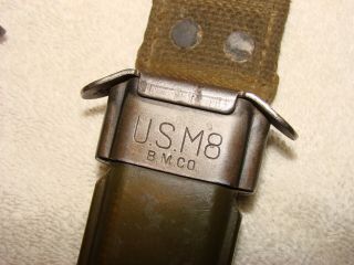 WWII US M3 Fighting Knife,  US M8 B.  M.  Co.  Scabbard 3