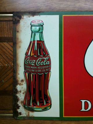 Rare vintage Coca Cola Christmas bottle sign 1931 2