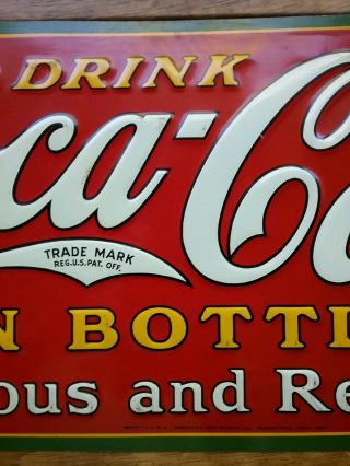 Rare vintage Coca Cola Christmas bottle sign 1931 4