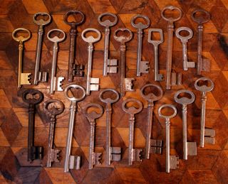 22 Vintage French Rustic Iron Steel Chateau Gate Door Skeleton Keys Steampunk M