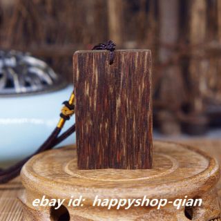2.  4 " 1.  57 " Fine Chinese Agarwood Wood Hand Carved Lucky Pingan Amulet Pendant平安无事牌