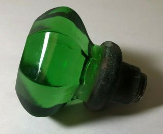 Vintage Green Glass 8 - Sided Doorknob 2 1/4 