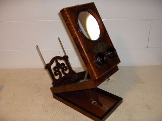 Antique Victorian Stereoscope & Postcad Viewer with Stereocards 2