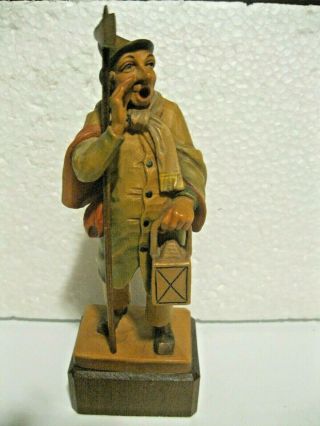 Black Forest German Wood Carved By Alois Futterer Man With Ax & Lantern