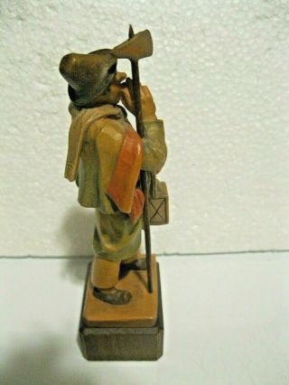 BLACK FOREST GERMAN WOOD CARVED BY ALOIS FUTTERER MAN WITH AX & LANTERN 4
