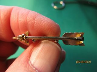 VINTAGE Gold Pi Beta Phi Solitaire Diamond Sorority Pin 8
