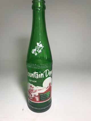 Rare 1964 Vintage Hillbilly Mountain Dew Bottle With Number 987654