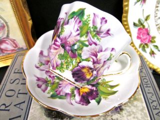 SALISBURY TEA CUP AND SAUCER ORCHID FLORAL TEACUP CUP & SAUCER BR 3