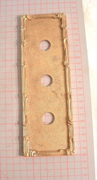 Vintage Solid Brass Triple Toggle Light Switch Faceplate