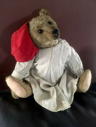 Wonderful Antique Cinnamon Mohair Teddy Bear 1908c FF Button 16” 3