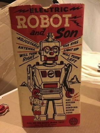 VINTAGE 1950 ' s MARX ELECTRIC ROBOT AND SON 10