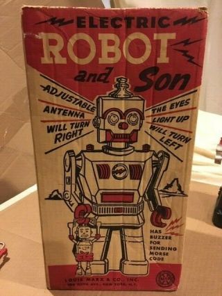 VINTAGE 1950 ' s MARX ELECTRIC ROBOT AND SON 11